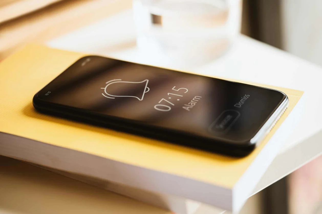 Stick to a schedule using the alarm on your phone